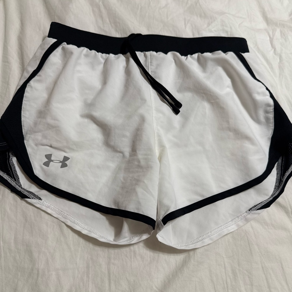 Under Armour Athletic Shorts White and Black Retro Design
